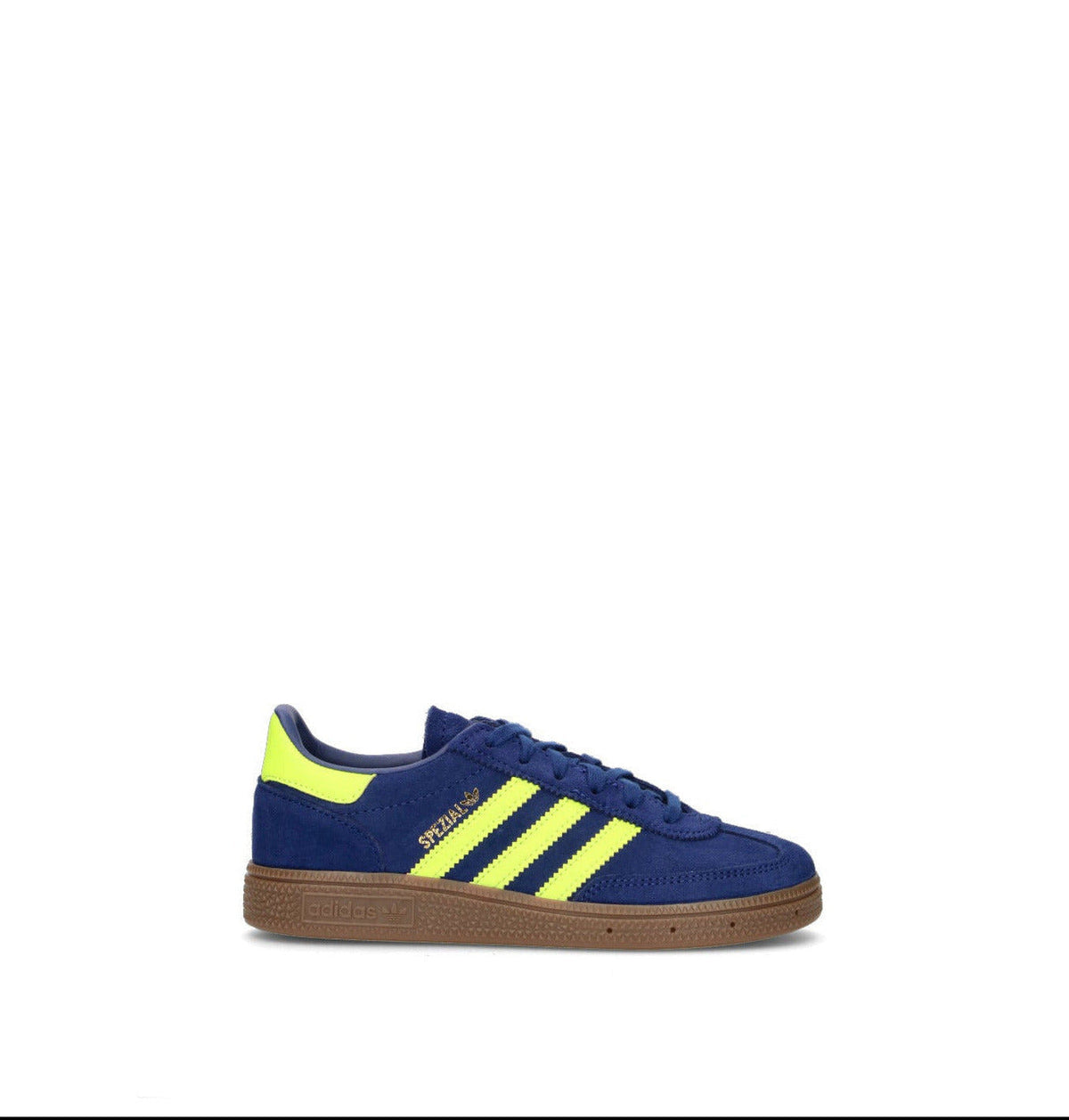 Adidas Spezial Blu Giallo Gum sneakers basse bambini in blu e giallo - vista laterale