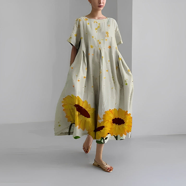 Jacklyn | Abito midi floreale comodo da donna