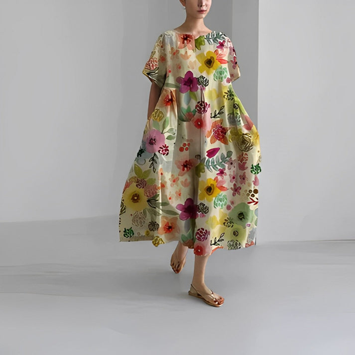 Jacklyn | Abito midi floreale comodo da donna