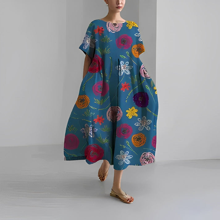 Jacklyn | Abito midi floreale comodo da donna