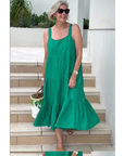 Jenna | Abito lungo casual a balze senza maniche da donna