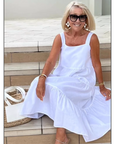 Jenna | Abito lungo casual a balze senza maniche da donna