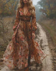 Jennifer | Abito lungo boho con volant da donna per l'estate