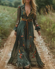 Jennifer | Abito lungo boho con volant da donna per l'estate