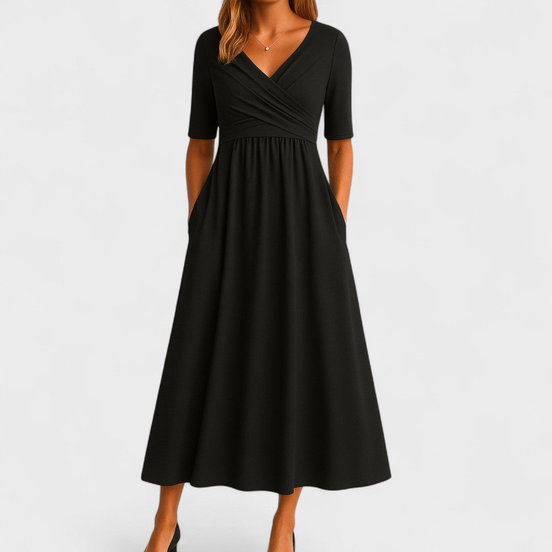 Jessica | Elegante vestito midi da donna con scollo a V