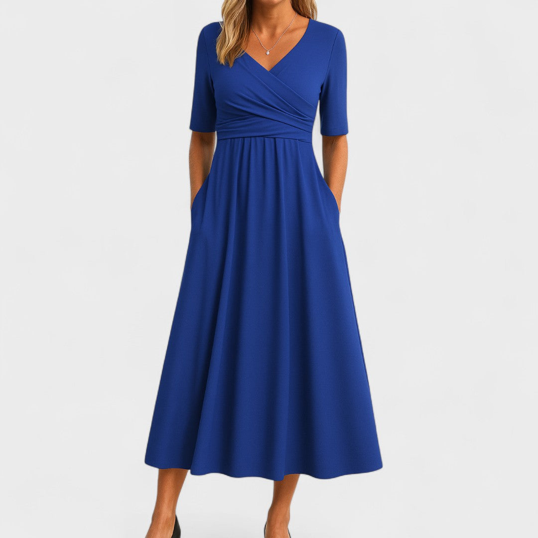Jessica | Elegante vestito midi da donna con scollo a V