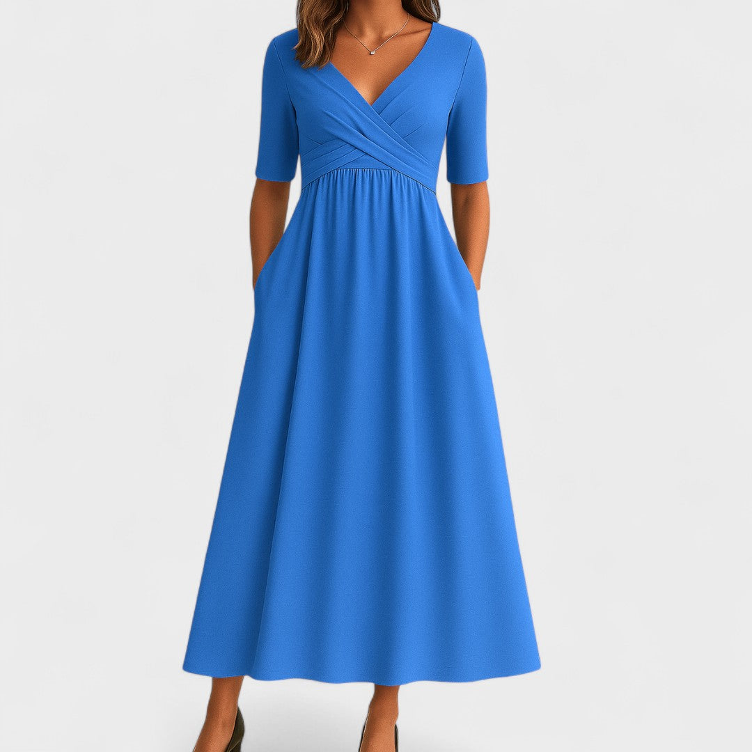 Jessica | Elegante vestito midi da donna con scollo a V