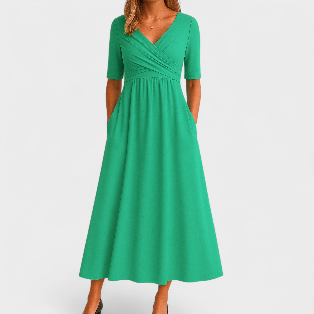 Jessica | Elegante vestito midi da donna con scollo a V