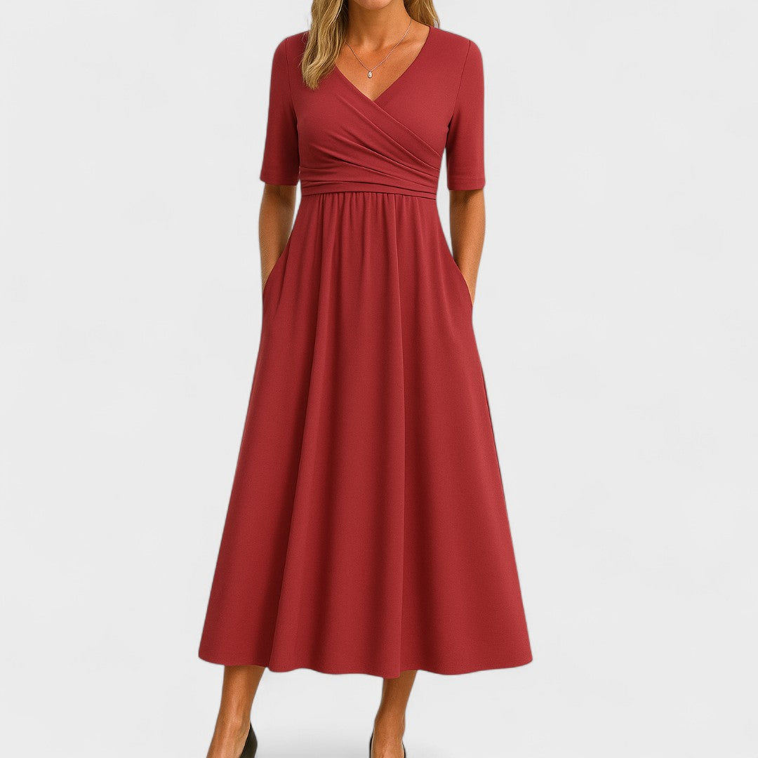 Jessica | Elegante vestito midi da donna con scollo a V