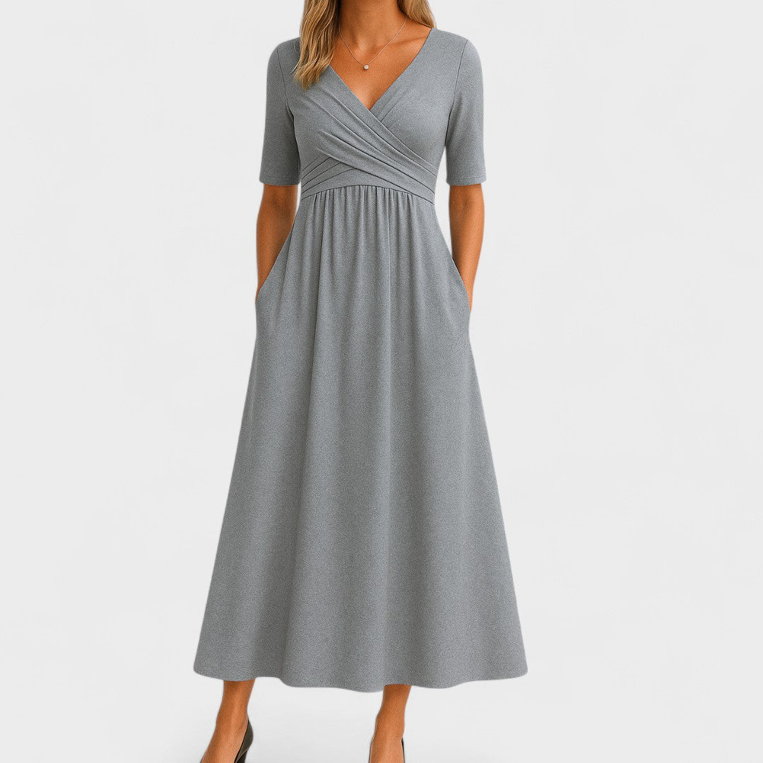 Jessica | Elegante vestito midi da donna con scollo a V