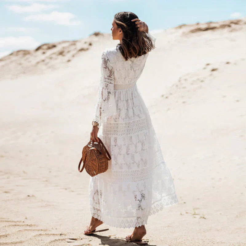 Jessica | Abito lungo bohemien a maniche lunghe da donna per l'estate