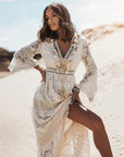 Jessica | Abito lungo bohemien a maniche lunghe da donna per l'estate