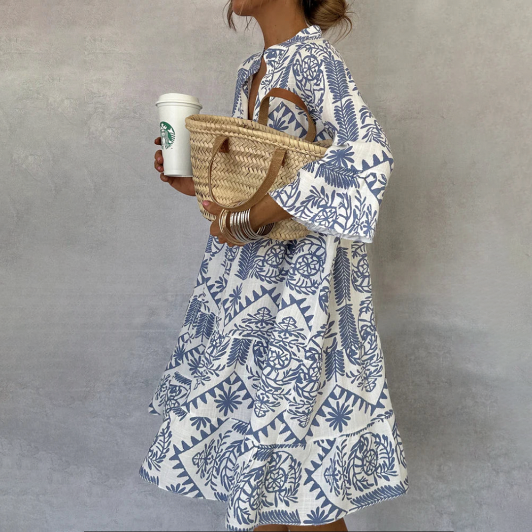 Julia | Abito lungo a maniche lunghe da donna con motivo boho