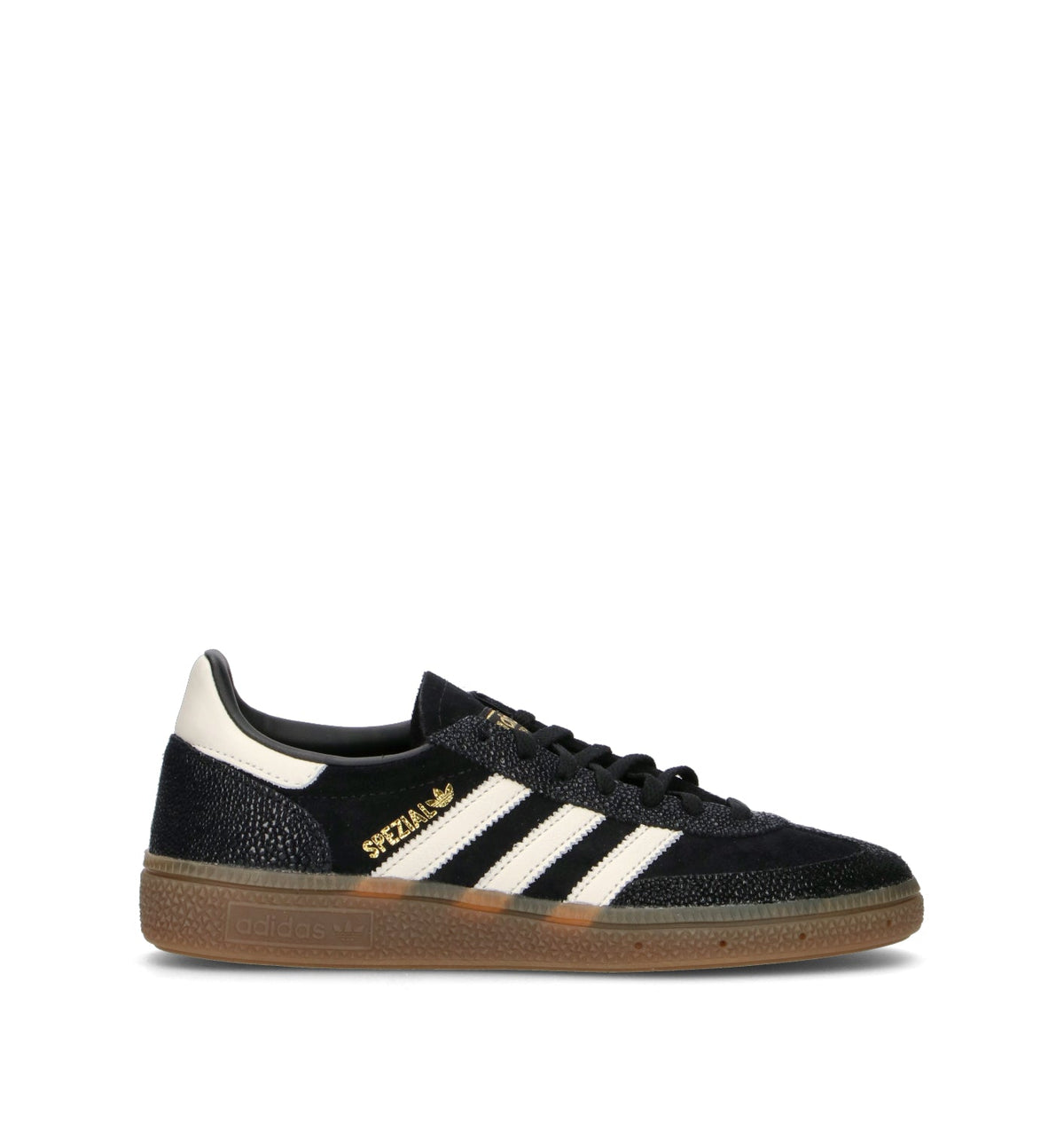 Adidas Spezial Nero Bianco Oro sneakers basse uomo e donna in nero e bianco - vista laterale
