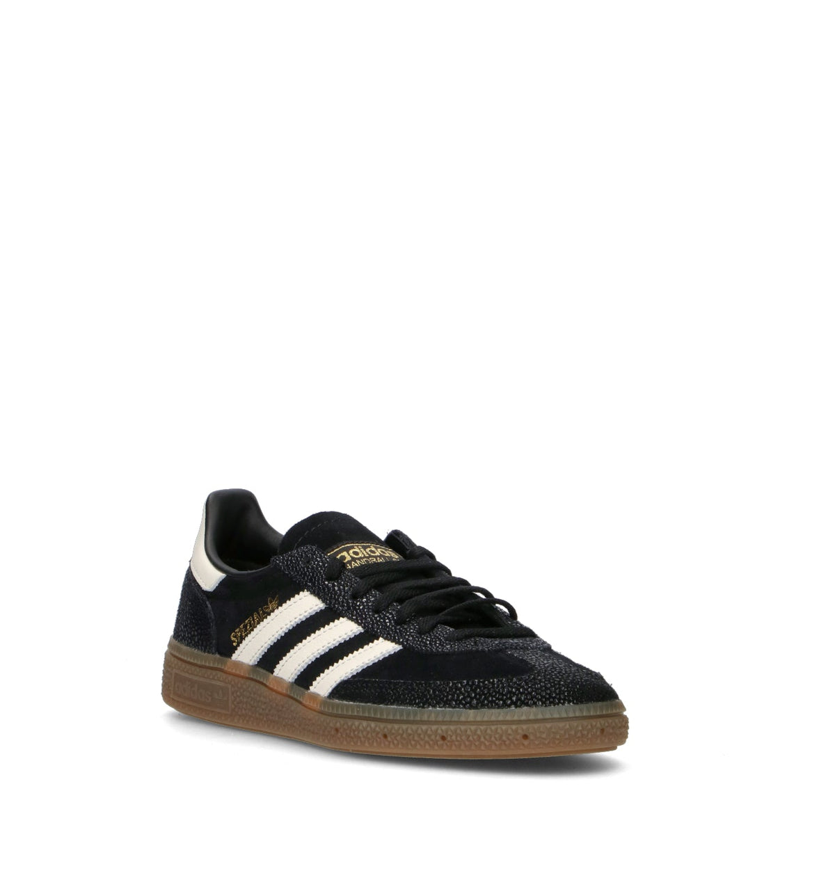 Adidas Spezial Nero Bianco Oro sneakers basse uomo e donna in nero e bianco - vista frontale