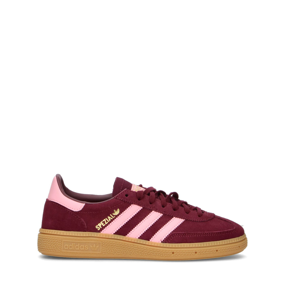 Adidas Spezial Bordeaux Rosa Chiaro sneakers basse ragazzi in bordeaux e rosa - vista laterale
