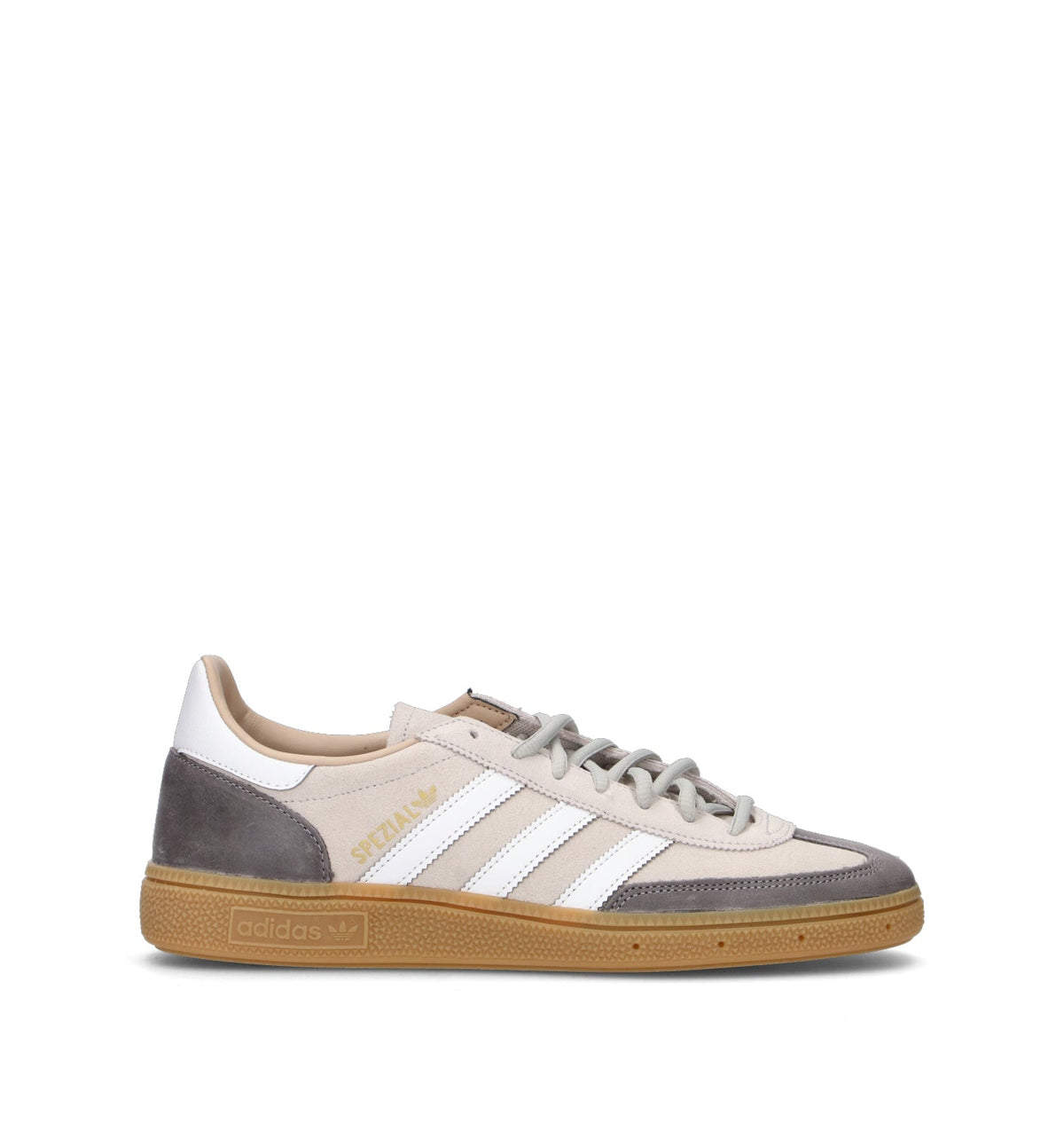 Adidas Spezial Grigio Bianco Gum sneakers basse uomo e donna in grigio e bianco - vista laterale