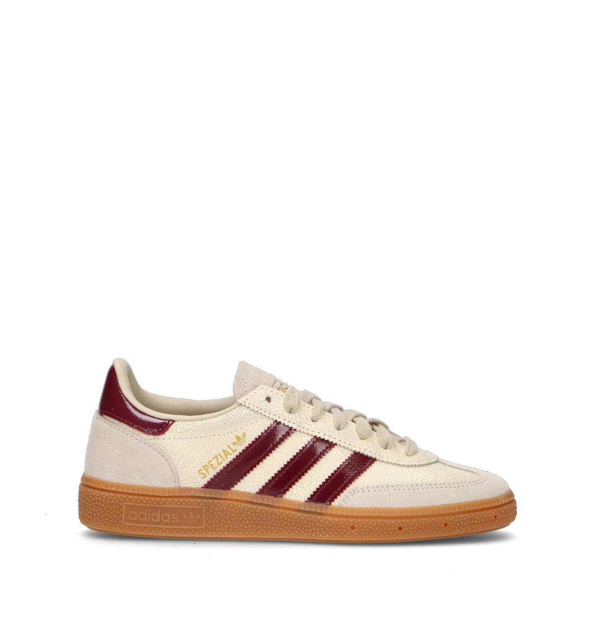 Adidas Spezial Bianco Rosso Shadow sneakers basse uomo e donna in bianco e rosso scuro - vista laterale