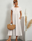 Kaitlyn | Abito Midi Donna Largo con Tasche e Maniche Corte