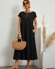 Kaitlyn | Abito Midi Donna Largo con Tasche e Maniche Corte