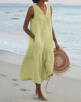 Karen | Vestito midi estivo da donna con scollo a V