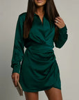 Karen | Abito Mini Donna a Maniche Lunghe con Scollo a V