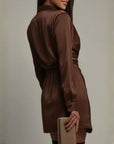 Karen | Abito Mini Donna a Maniche Lunghe con Scollo a V