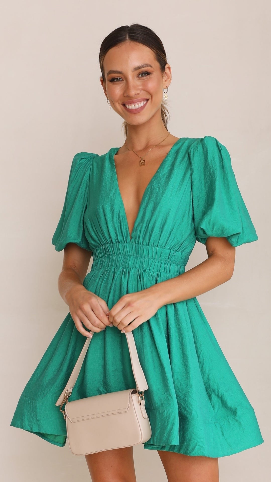 Katie | Abito primaverile con maniche a sbuffo da donna