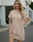 Vestito Lewina Donna – Girocollo Maniche Corte, Taglio A-Line Mini & Tasche Tinta Unita Estate