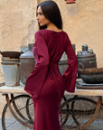 Abito lungo donna in tessuto leggero, maniche lunghe — vista 17