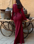 Abito lungo donna in tessuto leggero, maniche lunghe — vista 18
