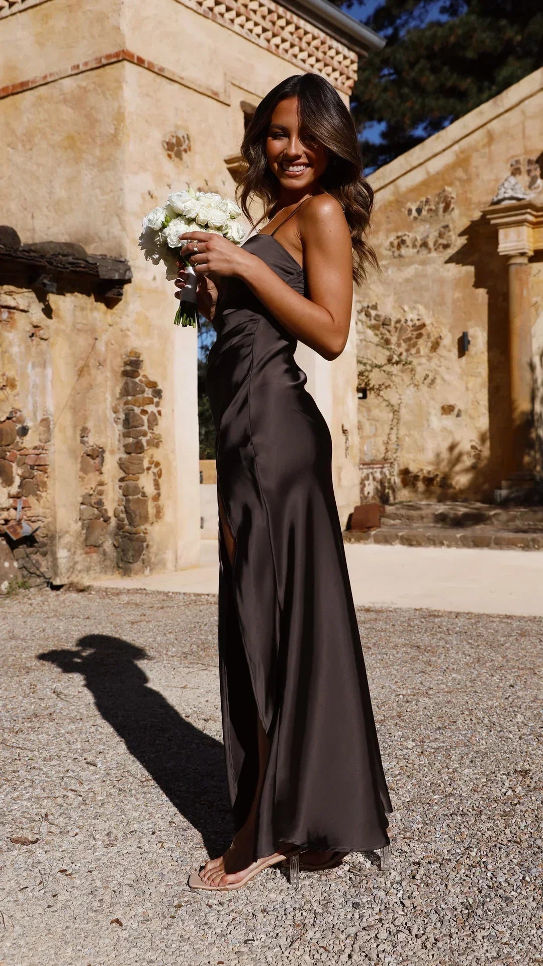 Laura | Abito lungo da donna in satin primaverile