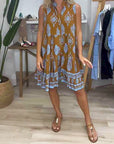Lily | Vestito Mini Donna Boho Stampato Senza Maniche