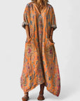 Lily | Abito lungo bohemien da donna in cotone con scollo a V e tasche