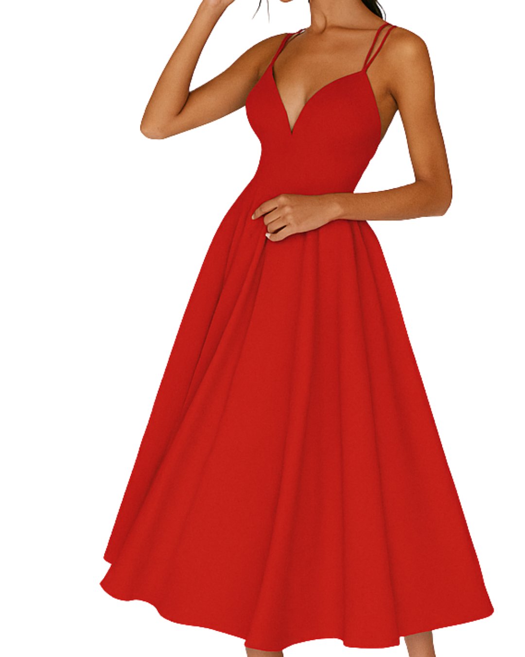 Lily | Abito da sposa midi con scollo a cuore e spalline sottili da donna