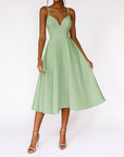 Lily | Abito da sposa midi con scollo a cuore e spalline sottili da donna