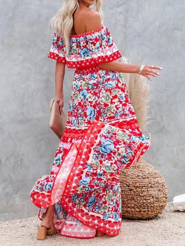 Abito lungo donna in tessuto leggero, floreale — vista 18