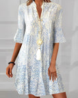 Maria | Vestito da donna boho con scollo a V e maniche svasate a fantasia