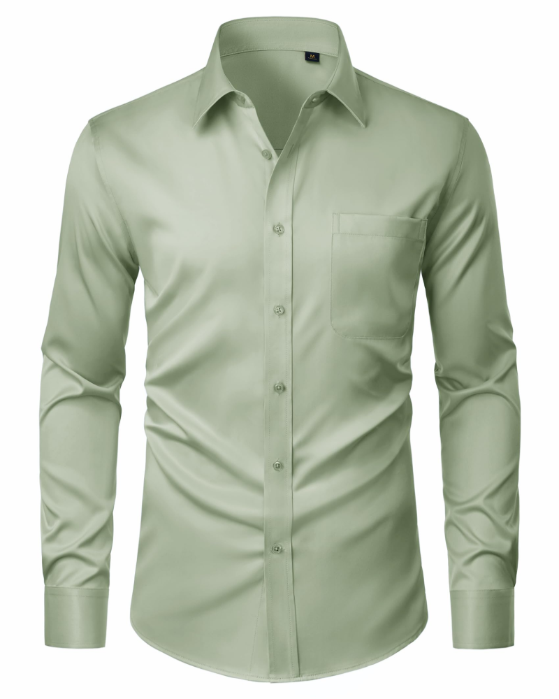Camicia Uomo David – Camicia Antimacchia Elasticizzata, Senza Pieghe e Maniche Lunghe