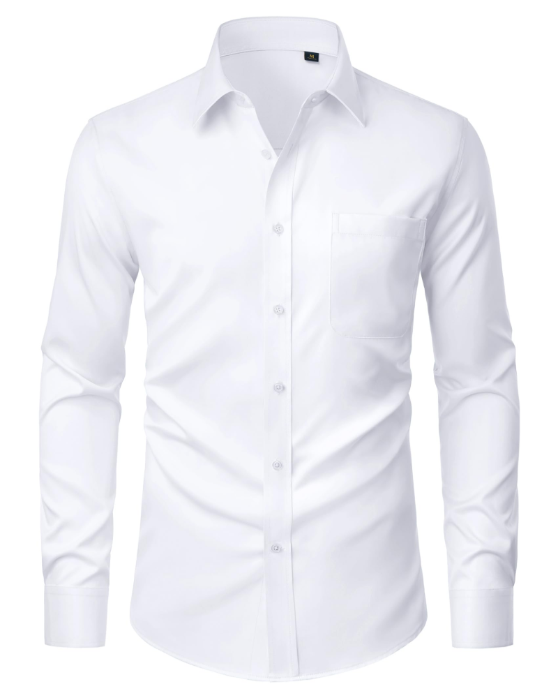 Camicia Uomo David – Camicia Antimacchia Elasticizzata, Senza Pieghe e Maniche Lunghe