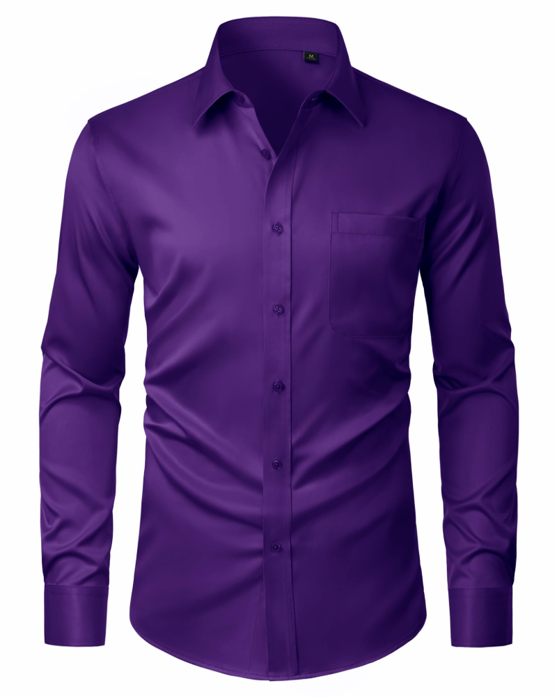 Camicia Uomo David – Camicia Antimacchia Elasticizzata, Senza Pieghe e Maniche Lunghe