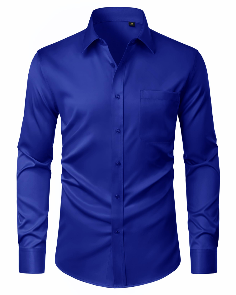 Camicia Uomo David – Camicia Antimacchia Elasticizzata, Senza Pieghe e Maniche Lunghe