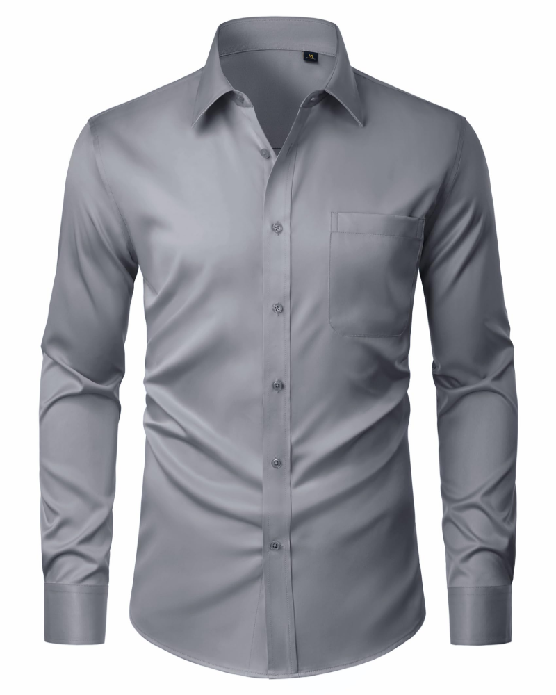 Camicia Uomo David – Camicia Antimacchia Elasticizzata, Senza Pieghe e Maniche Lunghe