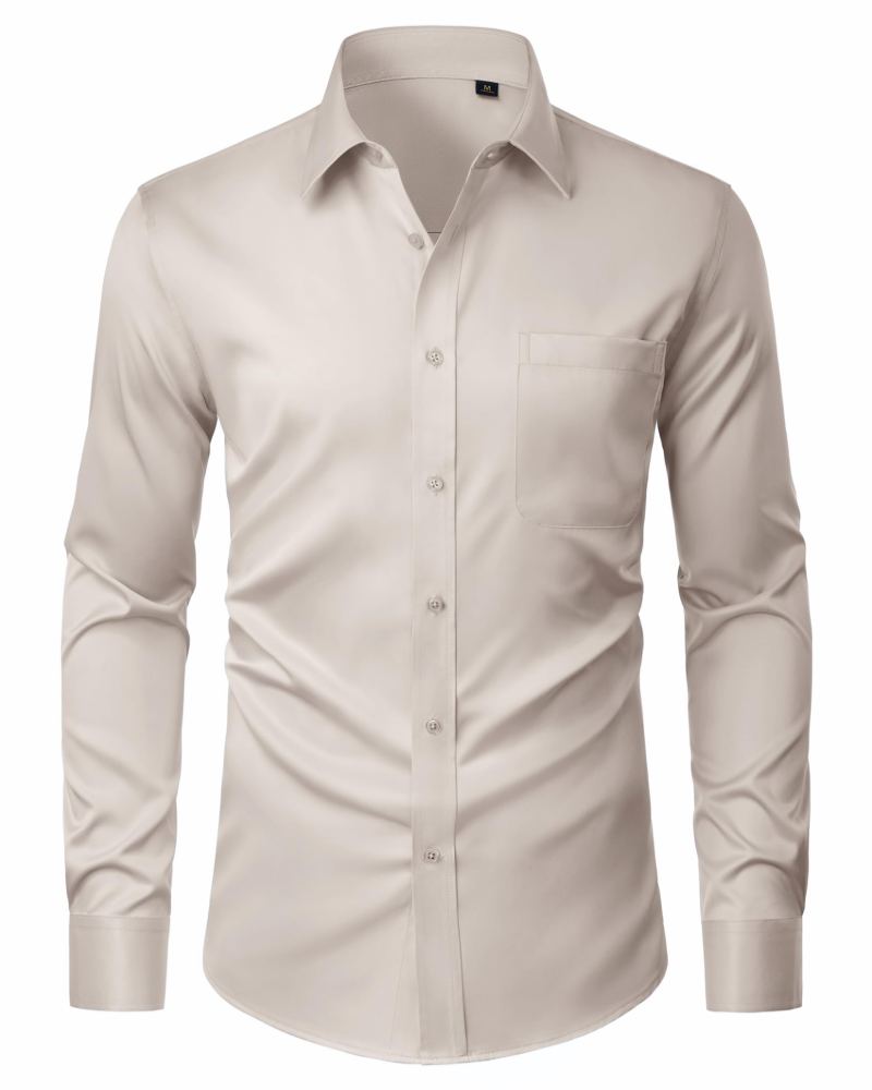 Camicia Uomo David – Camicia Antimacchia Elasticizzata, Senza Pieghe e Maniche Lunghe