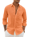 Hugo Camicia Uomo – Camicia Cotone Lino Maniche Lunghe, Stile Leggero & Casual Chic