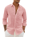 Hugo Camicia Uomo – Camicia Cotone Lino Maniche Lunghe, Stile Leggero & Casual Chic