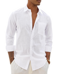 Hugo Camicia Uomo – Camicia Cotone Lino Maniche Lunghe, Stile Leggero & Casual Chic
