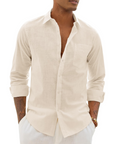 Hugo Camicia Uomo – Camicia Cotone Lino Maniche Lunghe, Stile Leggero & Casual Chic
