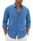 Hugo Camicia Uomo – Camicia Cotone Lino Maniche Lunghe, Stile Leggero & Casual Chic