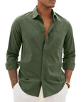 Hugo Camicia Uomo – Camicia Cotone Lino Maniche Lunghe, Stile Leggero & Casual Chic